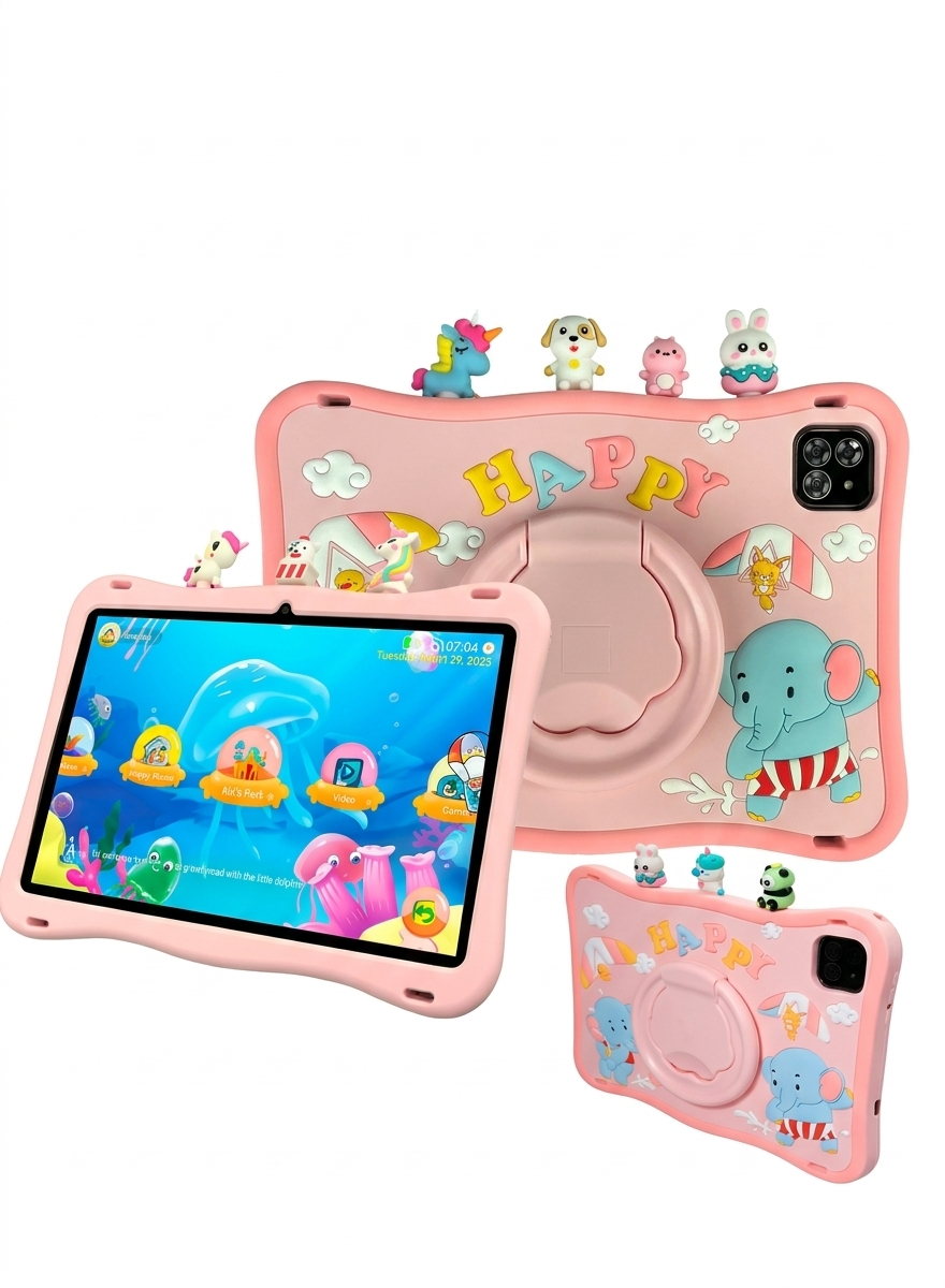 Tab 10 Kids 10.1-Inch Display Tablet With 6GB RAM 128GB ROM And 8000 mAh Battery - Gray+Pink