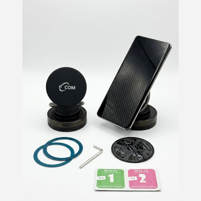 F-COM Magnetic & Vacuum Suction Phone Mount – 360° Rotation Desktop & Car Dashboard Stand – Model F 082