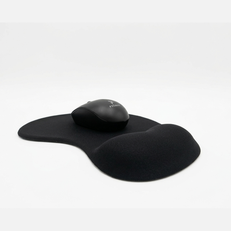Ergonomic Mouse Pad with Gel Wrist Support, Non-Slip Base, Black - H-02