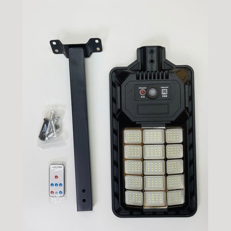 ZB-T101 Ultra Bright Solar LED Floodlight, 1500W, PIR Motion Sensor, IP65 Waterproof with Remote Control - Black