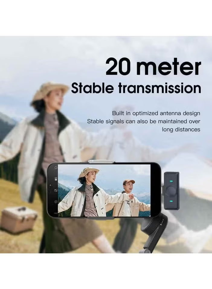 SX21 Magnetic Lavalier Wireless Microphone – Dual Mic System, 2.4GHz Wireless, Rechargeable Battery, Smart Noise Reduction, Omni-Directional Pickup for Video Recording, Live Streaming, and Vlogging