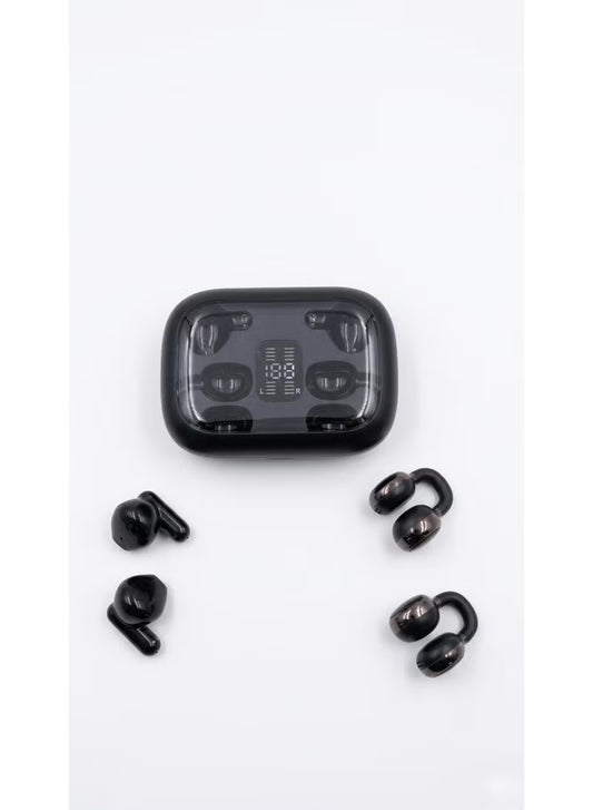 CYXG Q10 2-in-1 True Wireless Earbuds – Dual Style (In-Ear & Ear-Clip), Bluetooth 5.49, ENC Noise Cancelling, LED Digital Display, & Remote Camera Capture