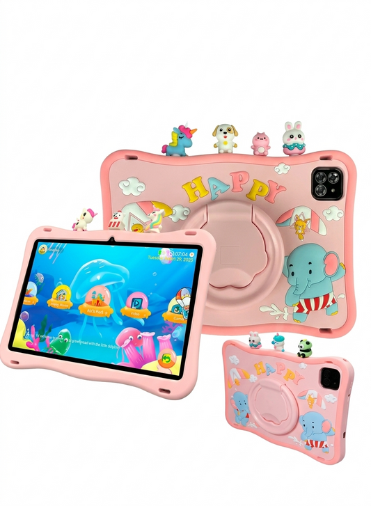 Tab 10 Kids 10.1-Inch Display Tablet With 6GB RAM 128GB ROM And 8000 mAh Battery - Gray+Pink