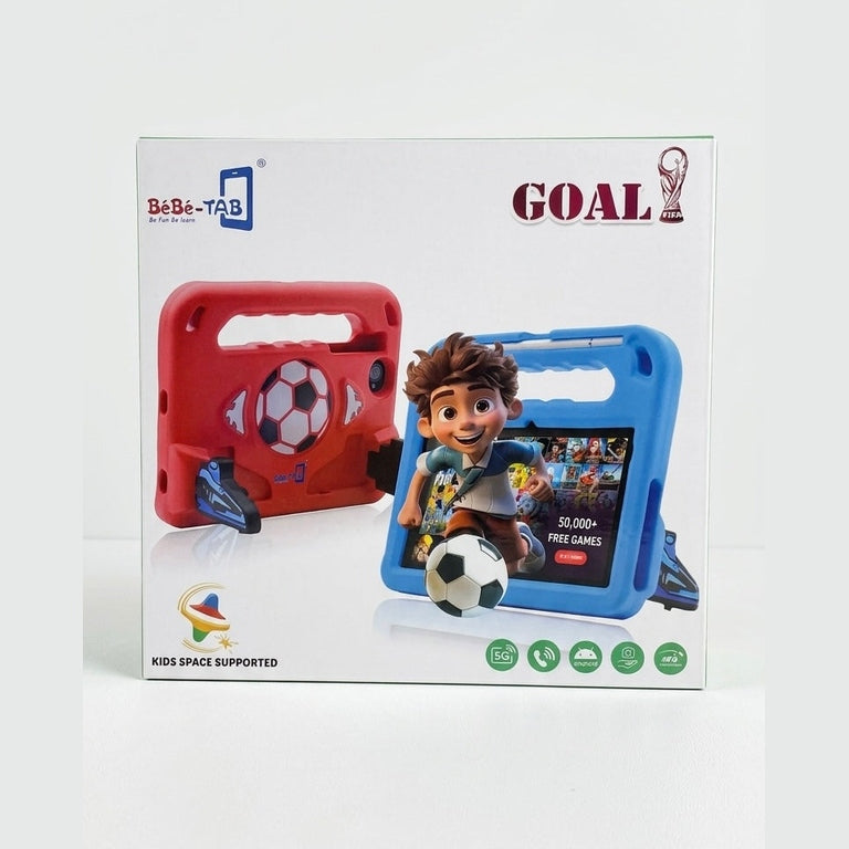BéBé-TAB GOAL 5G Kids Educational Tablet - 7-inch IPS, Android 14, 5000mAh Battery - Includes Shockproof Football Case & 10+ Accessories Bundle