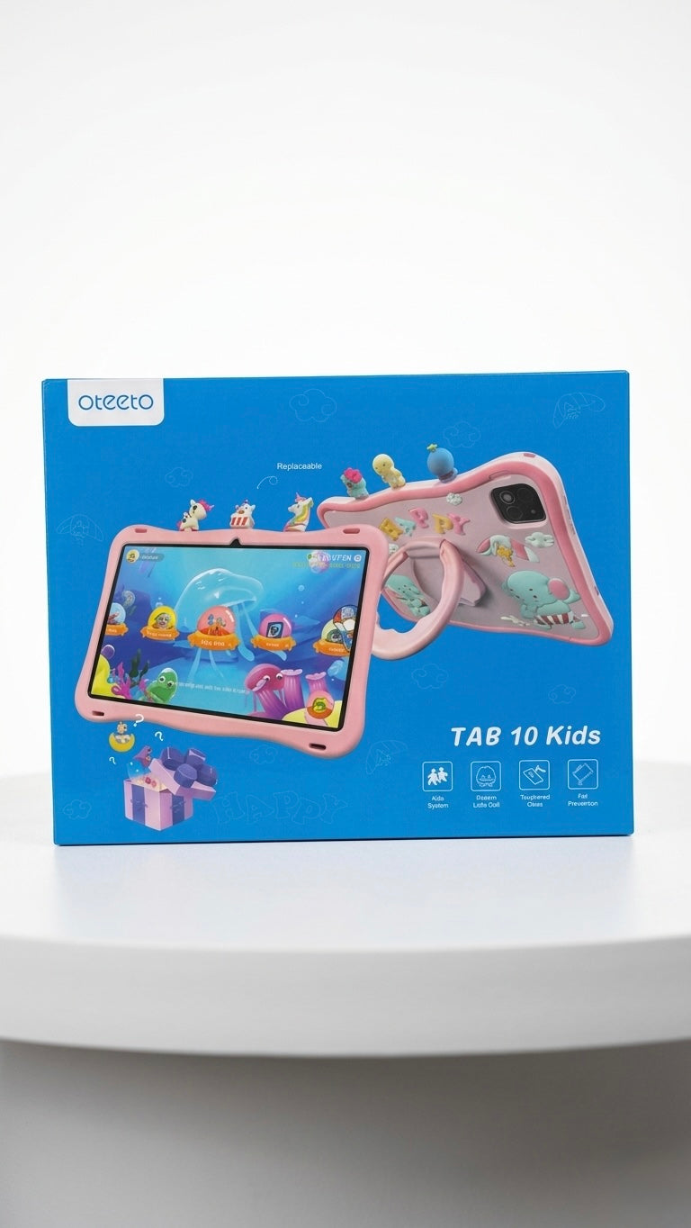 Tab 10 Kids 10.1-Inch Display Tablet With 6GB RAM 128GB ROM And 8000 mAh Battery - Gray+Pink