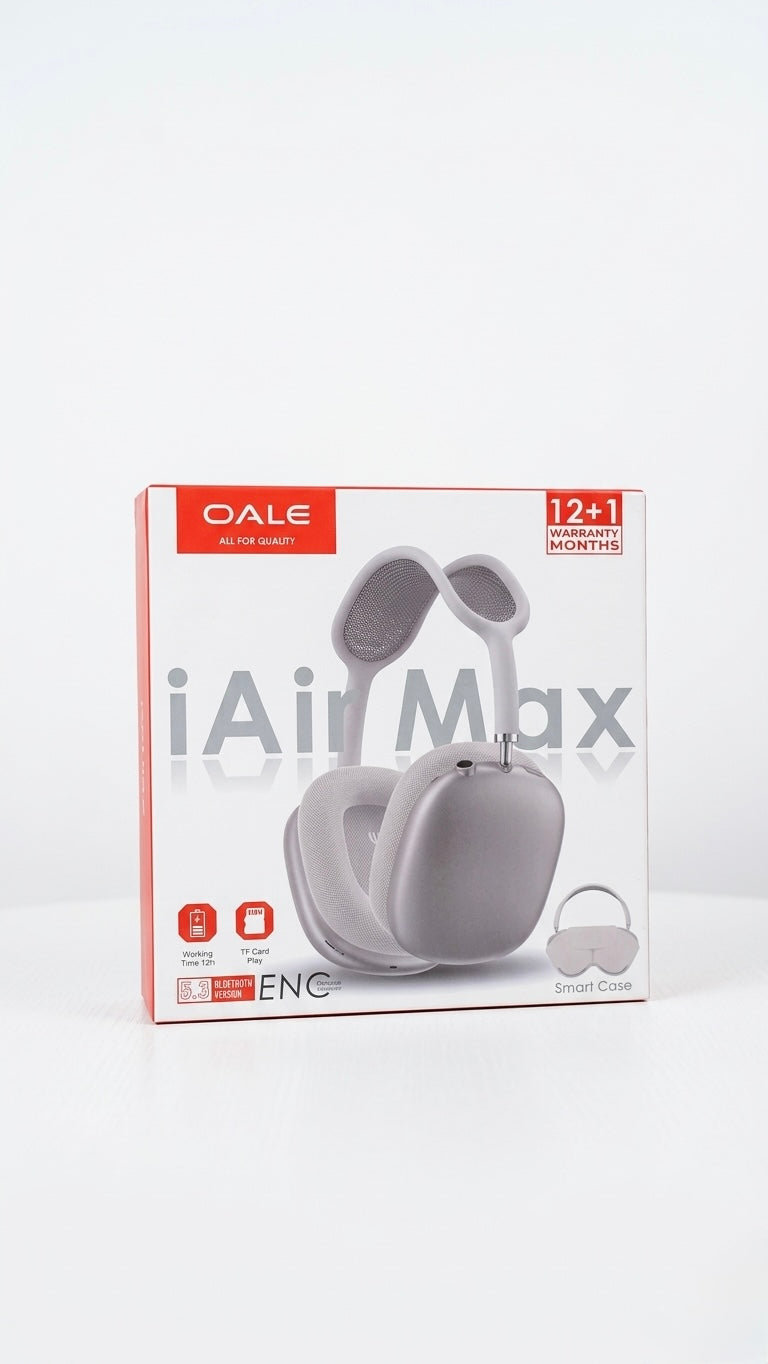 OALE iAir Max Wireless Over-Ear Headphones - Bluetooth 5.3, ENC Noise Reduction, 12H Playtime, TF Card Support - Includes Smart Case
