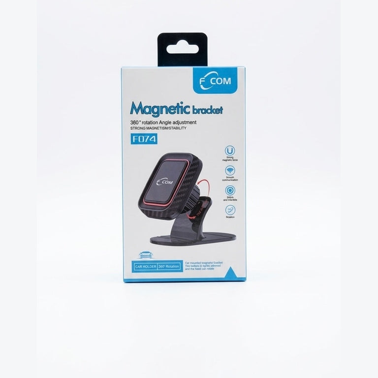 F-COM F074 Magnetic Car Dashboard Phone Mount - 360° Rotation, Ultra-Strong Magnet, Universal Compatibility for Smartphones up to 6-inches - Black