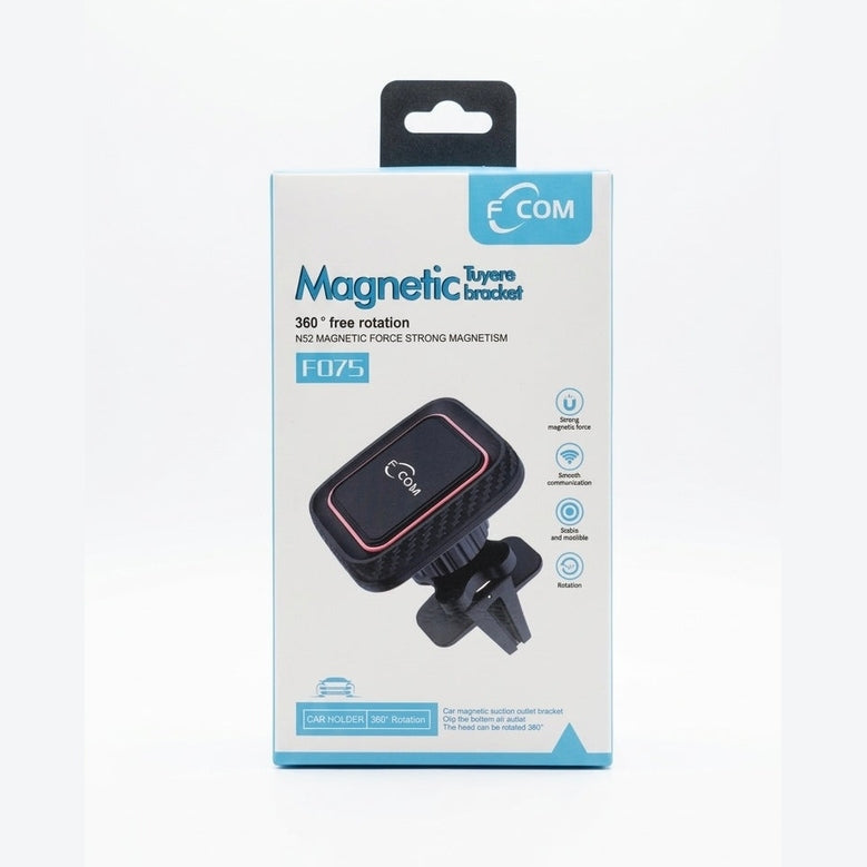F-COM F075 Magnetic Car Air Vent Mount - 360° Rotating Phone Holder, Strong Magnetic Force, Universal Fit for Up to 6-inch Phones - Black
