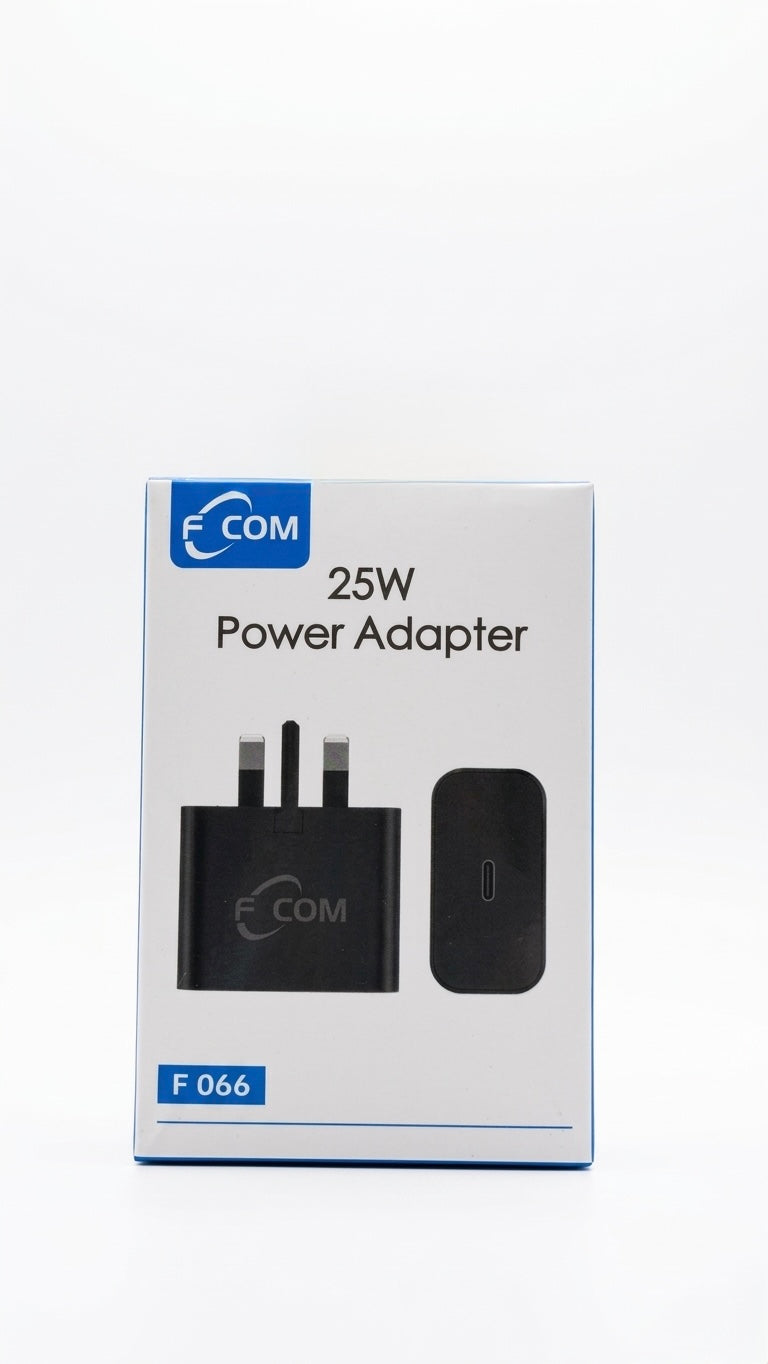 F-COM F 066 25W GaN USB-C Wall Charger – Super Fast Charging PD 3.0 & PPS Support – Compact Power Adapter (Cable Not Included)