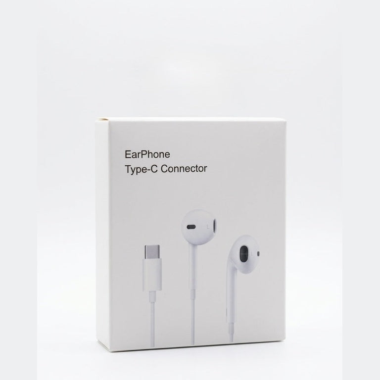 Generic USB Type-C Wired In-Ear Earphones with Microphone and Volume Control - White