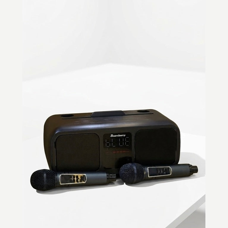 Smartbarry S39 Pro Portable Karaoke Speaker with Dual Wireless Microphones - 30W Output, Bluetooth 5.0, 4000mAh Battery