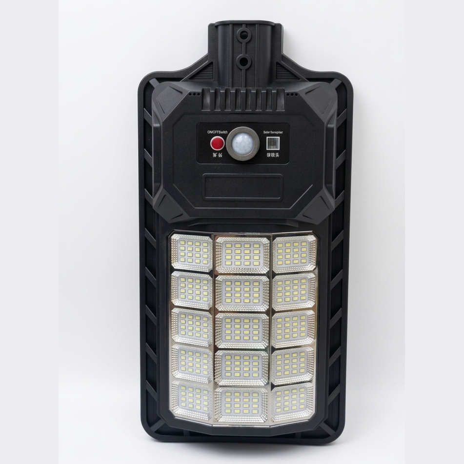 ZB-T101 Ultra Bright Solar LED Floodlight, 1500W, PIR Motion Sensor, IP65 Waterproof with Remote Control - Black