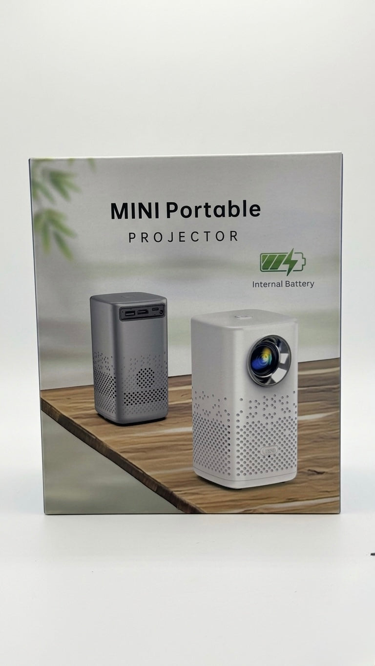 Mini Portable Smart Projector with Built-in Internal Battery, Android OS, WiFi & Bluetooth Support