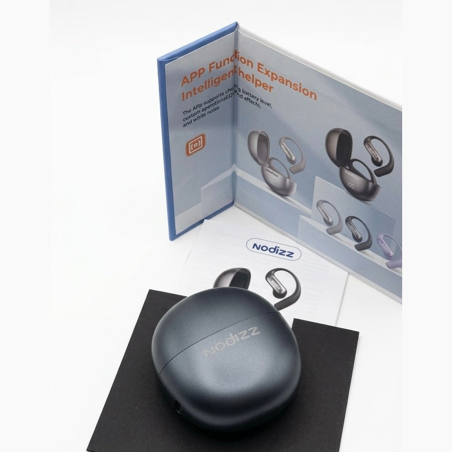 Nodizz M9 OWS Wireless Earbuds, Open-Ear Bluetooth 5.4 Headphones with AI Translation, Digital Battery Display & Deep Bass