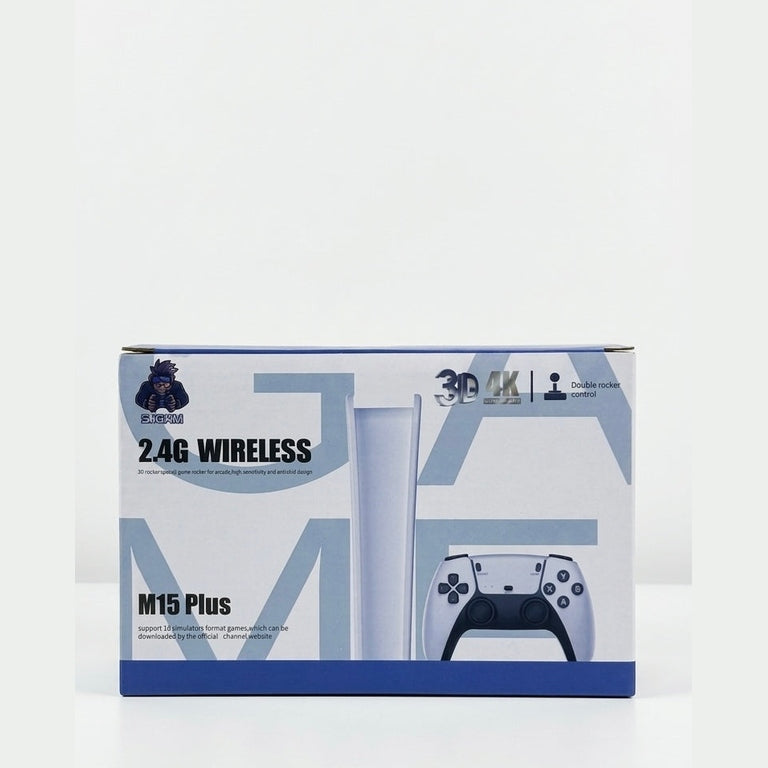 SJGAM M15 Plus 4K Wireless Retro Game Stick Console with 20000+ Built-in Games and Dual 2.4G Controllers
