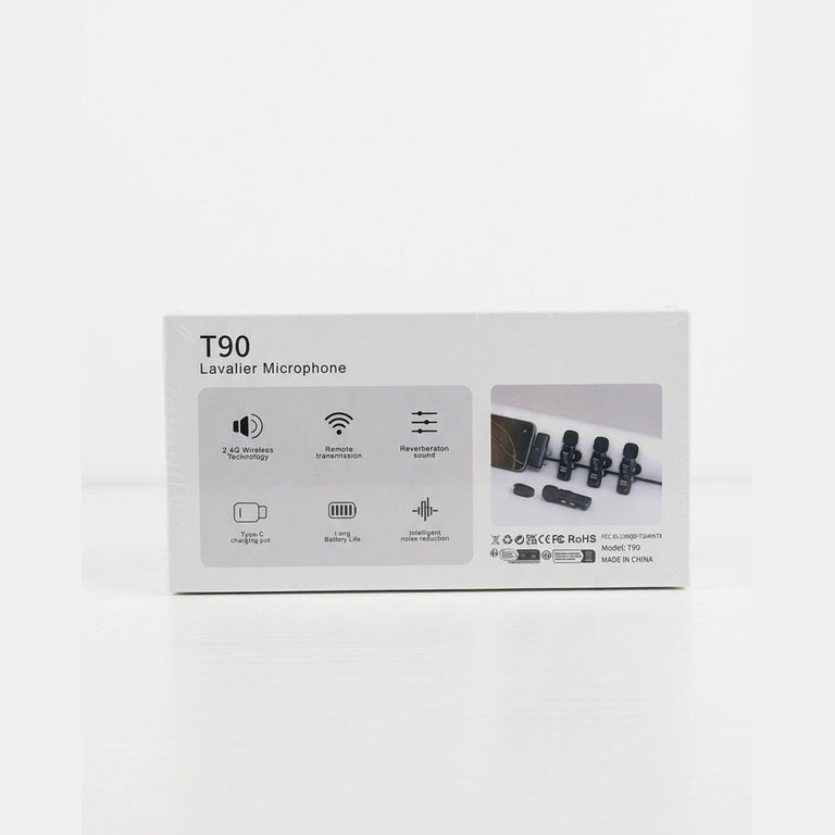 T90 4-in-1 Wireless Lavalier Microphone System with Noise Cancellation