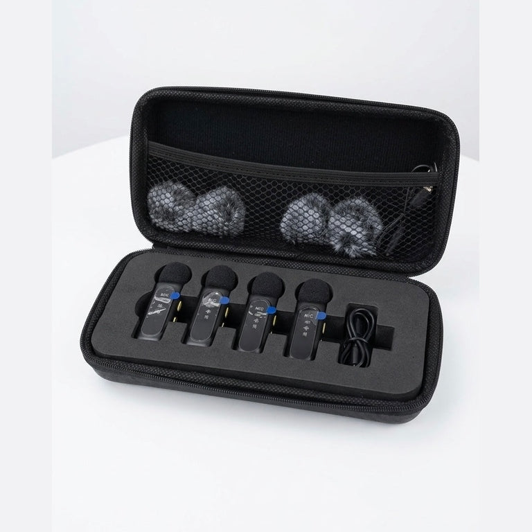 T90 4-in-1 Wireless Lavalier Microphone System with Noise Cancellation