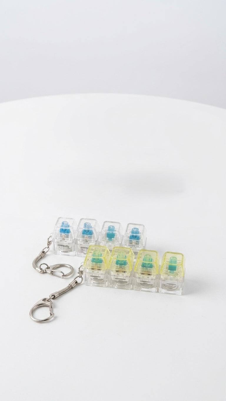 Keyboard Fidget Toy, Keyboard Fidget Keychain 4-in-1 Keyboard Decompression Button Finger Clicker Toys