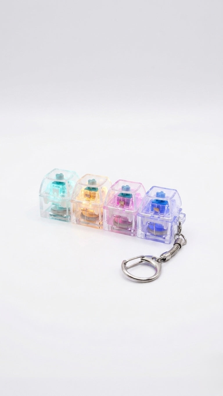 Keyboard Fidget Toy, Keyboard Fidget Keychain 4-in-1 Keyboard Decompression Button Finger Clicker Toys