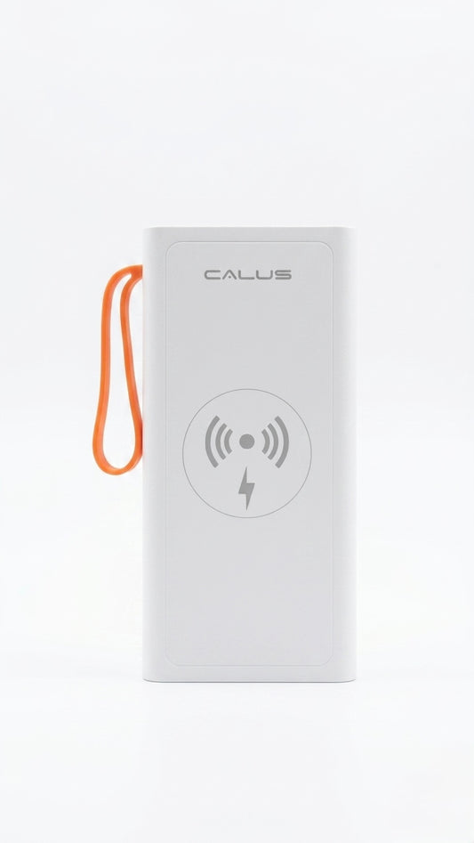 CALUS PW-200 20000mAh Power Bank with 5W Wireless Charging & 4 Built-in Cables
