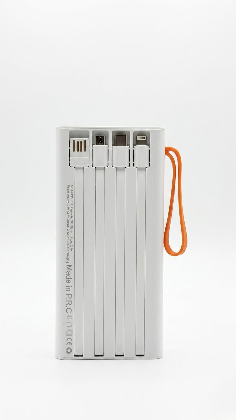 CALUS PW-200 20000mAh Power Bank with 5W Wireless Charging & 4 Built-in Cables