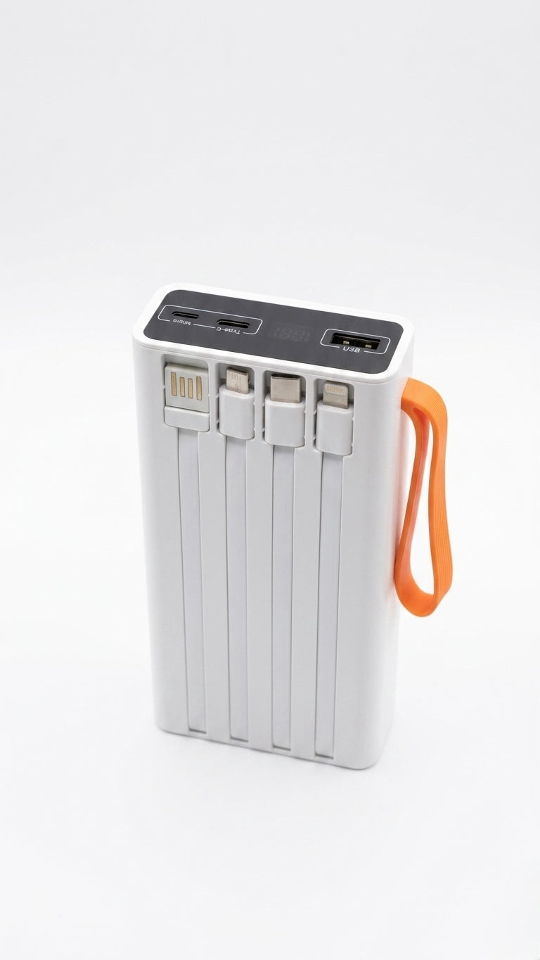 CALUS PW-200 20000mAh Power Bank with 5W Wireless Charging & 4 Built-in Cables