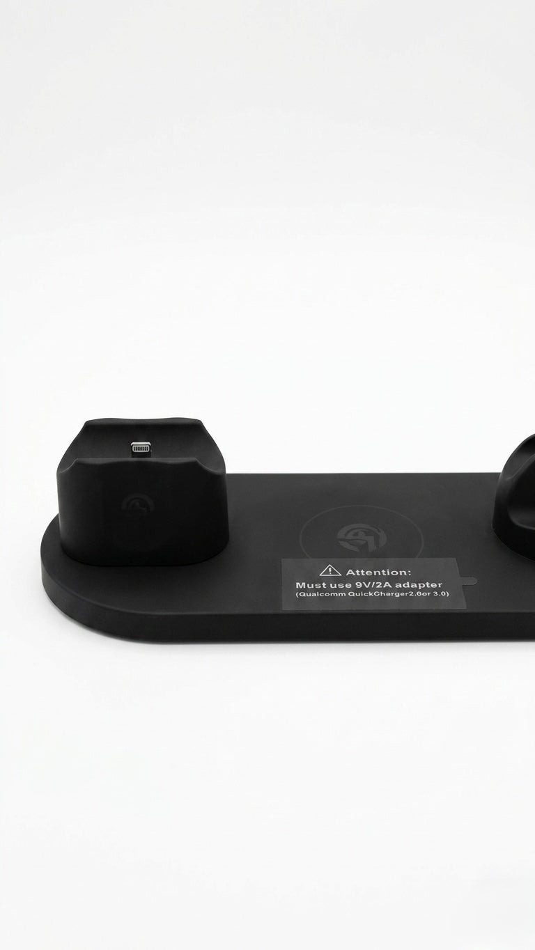 6-in-1 Wireless Charging Station Dock for iPhone, Apple Watch, AirPods & Android - Universal Fast Charging Stand (Black)
