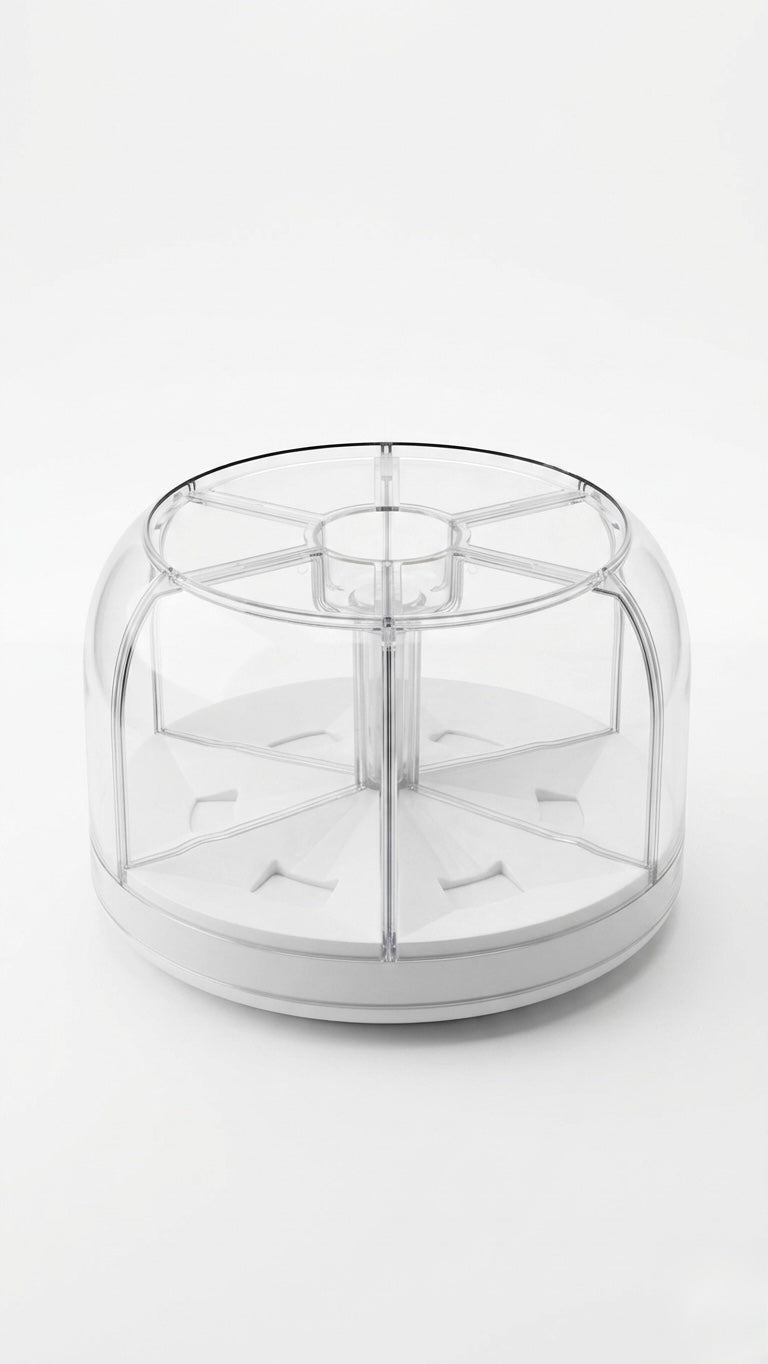 Food Grain Storage Container Large Capacity 6-Grid Rice Dispenser, Rotatable Sealed Grain Food Storage Box Rice Bucket Dry Food Fruit Box Kitchen Storage Bucket for Home Kitchen