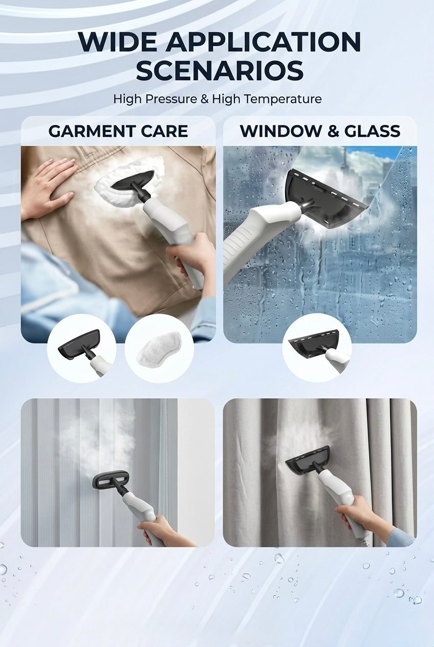TOBI 2500W High Pressure Handheld Steam Cleaner – 220V/110V Stainless Steel Electric Steamer for Car Detailing, Kitchen Grease Removal, Air Conditioner Cleaning – 3 Bar, 1.4L Tank, Fast Heat-Up (60s)