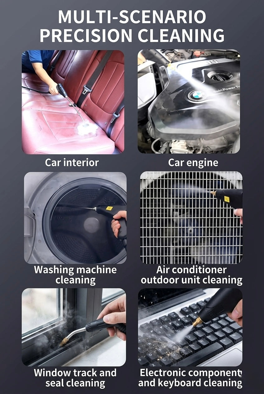 TOBI 2500W High Pressure Handheld Steam Cleaner – 220V/110V Stainless Steel Electric Steamer for Car Detailing, Kitchen Grease Removal, Air Conditioner Cleaning – 3 Bar, 1.4L Tank, Fast Heat-Up (60s)