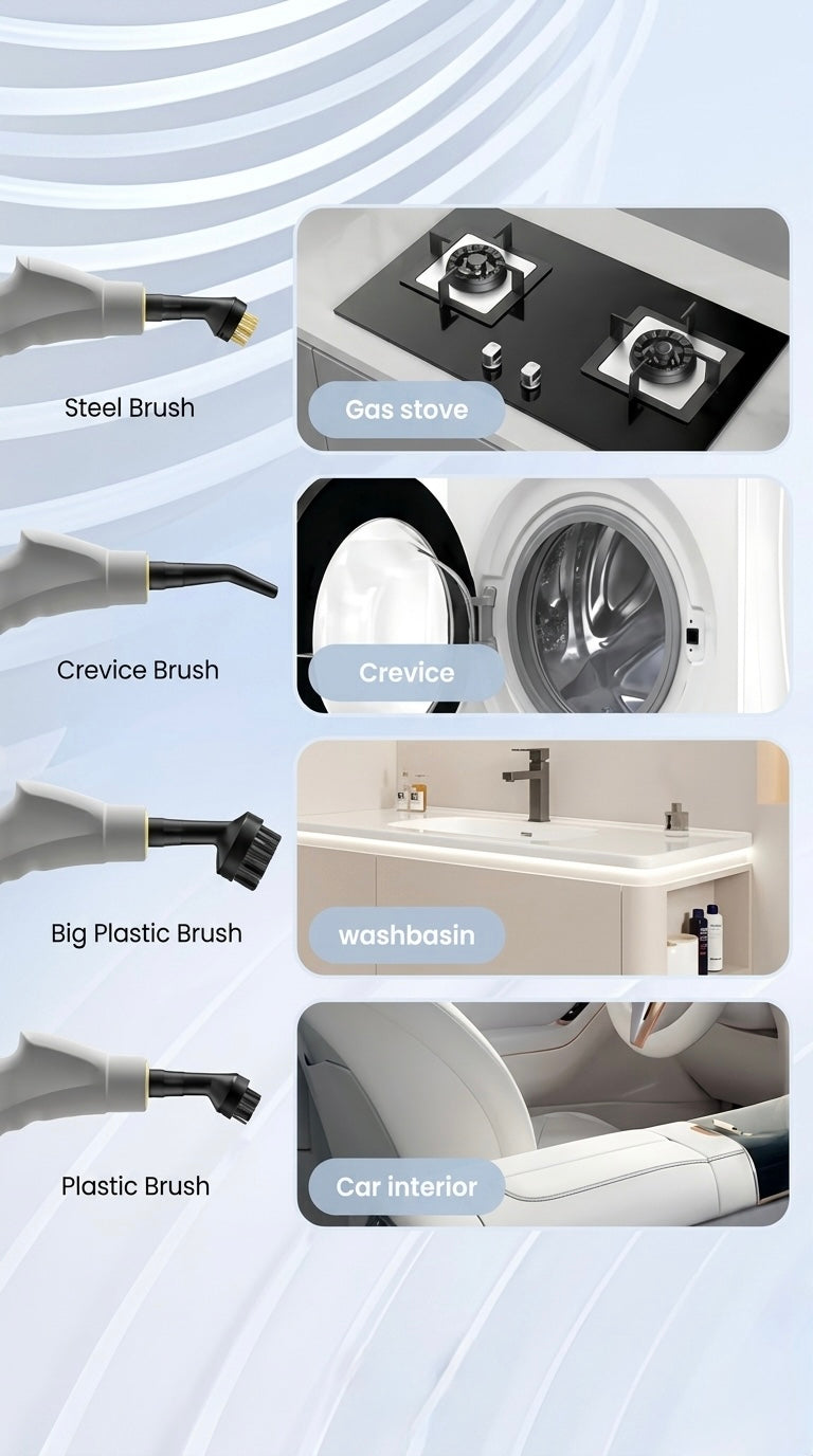 TOBI 2500W High Pressure Handheld Steam Cleaner – 220V/110V Stainless Steel Electric Steamer for Car Detailing, Kitchen Grease Removal, Air Conditioner Cleaning – 3 Bar, 1.4L Tank, Fast Heat-Up (60s)