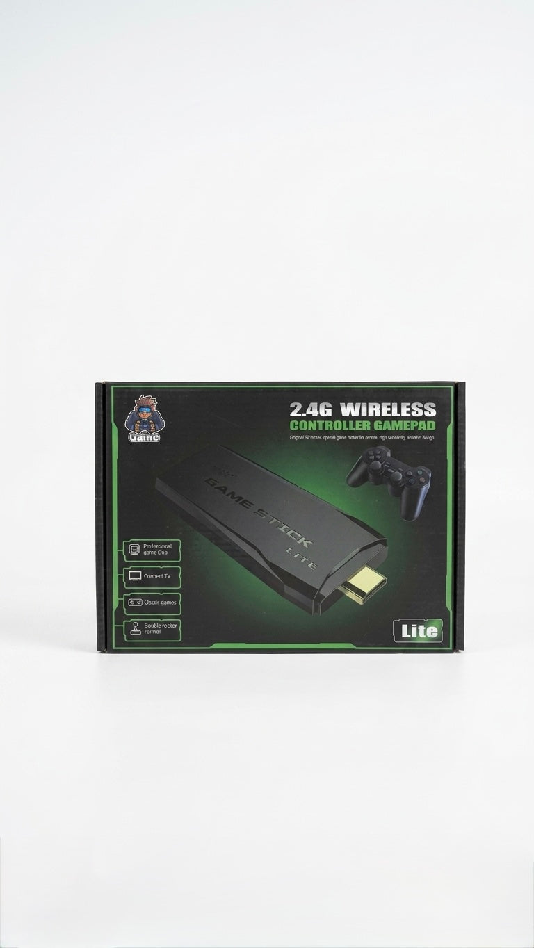 Game Stick Lite 4K Retro Video Game Console – Wireless Controllers, Plug & Play HDMI, Built-in Classic Games
