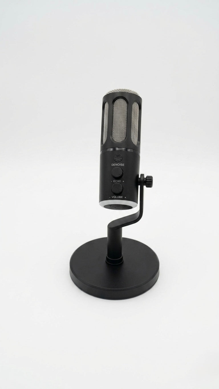 USB Desktop Microphone with RGB Breathing Lights – Plug & Play Condenser Mic for Gaming, Streaming, and Podcasting with Real-Time Monitoring and Volume Control