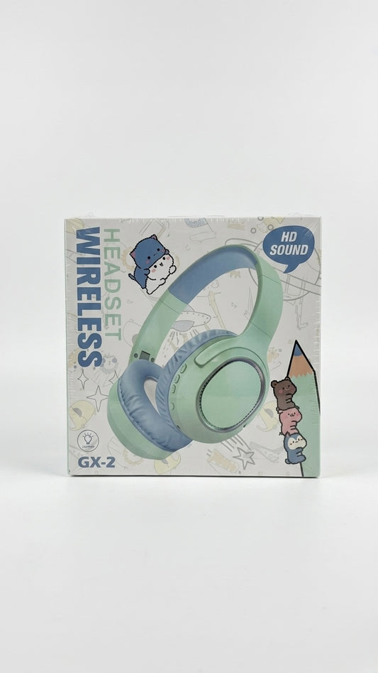 GX-2 Cute Cartoon Wireless Over-Ear Bluetooth Headphones with HD Pure Bass Sound & Built-In Mic