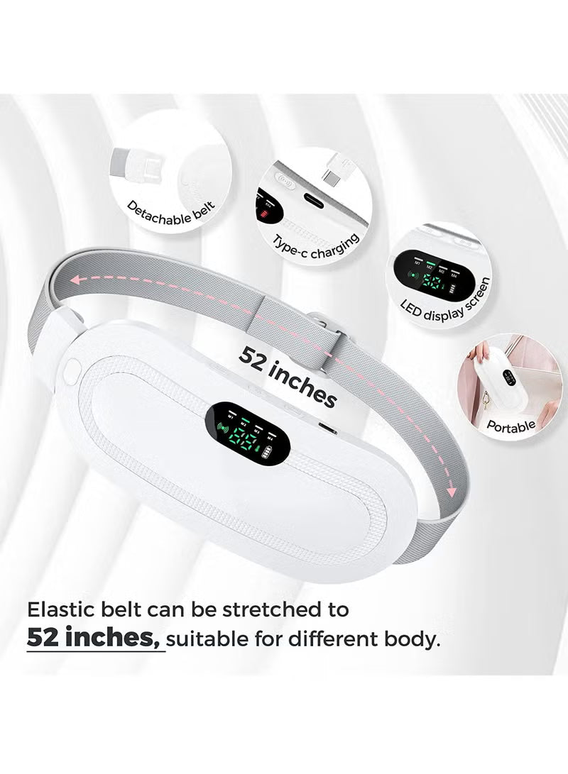 Menstrual Electric Heating Pad Women Warm Belt Hot Water Bag Waistband Device Adjustable 4-Speed Rechargeable Heating Cramp Belt Massage Warm Waist Belt for Menstrual Period Cramps Stomach Tummy Pain