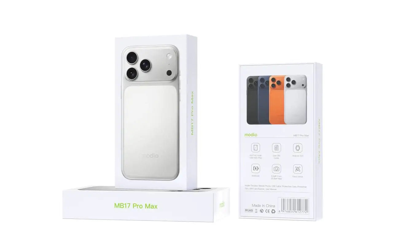 Modio MB17 Pro Max 5G Calling Mobile Phone - 6.67-inch HD Display, 8GB RAM, 256GB ROM, Dual SIM, 5000mAh Battery