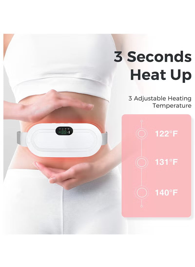 Menstrual Electric Heating Pad Women Warm Belt Hot Water Bag Waistband Device Adjustable 4-Speed Rechargeable Heating Cramp Belt Massage Warm Waist Belt for Menstrual Period Cramps Stomach Tummy Pain