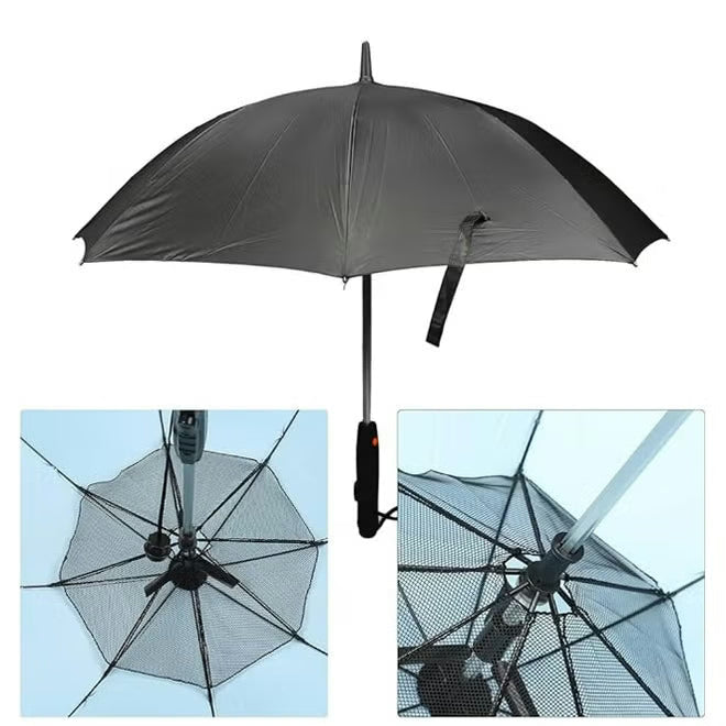 Smart Rechargeable Cooling Umbrella with Built-in Fan & Misting Spray - 2600mAh Battery, 3200 RPM, UV Protection (Model 651)