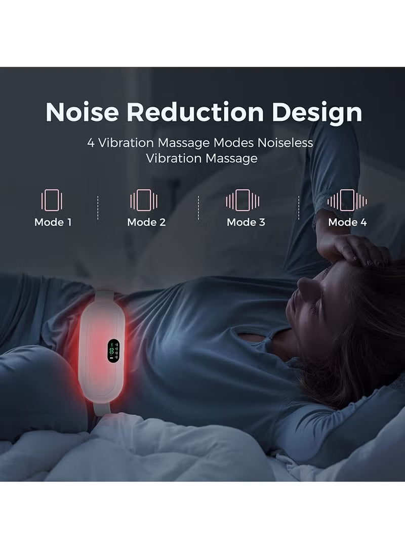 Menstrual Electric Heating Pad Women Warm Belt Hot Water Bag Waistband Device Adjustable 4-Speed Rechargeable Heating Cramp Belt Massage Warm Waist Belt for Menstrual Period Cramps Stomach Tummy Pain